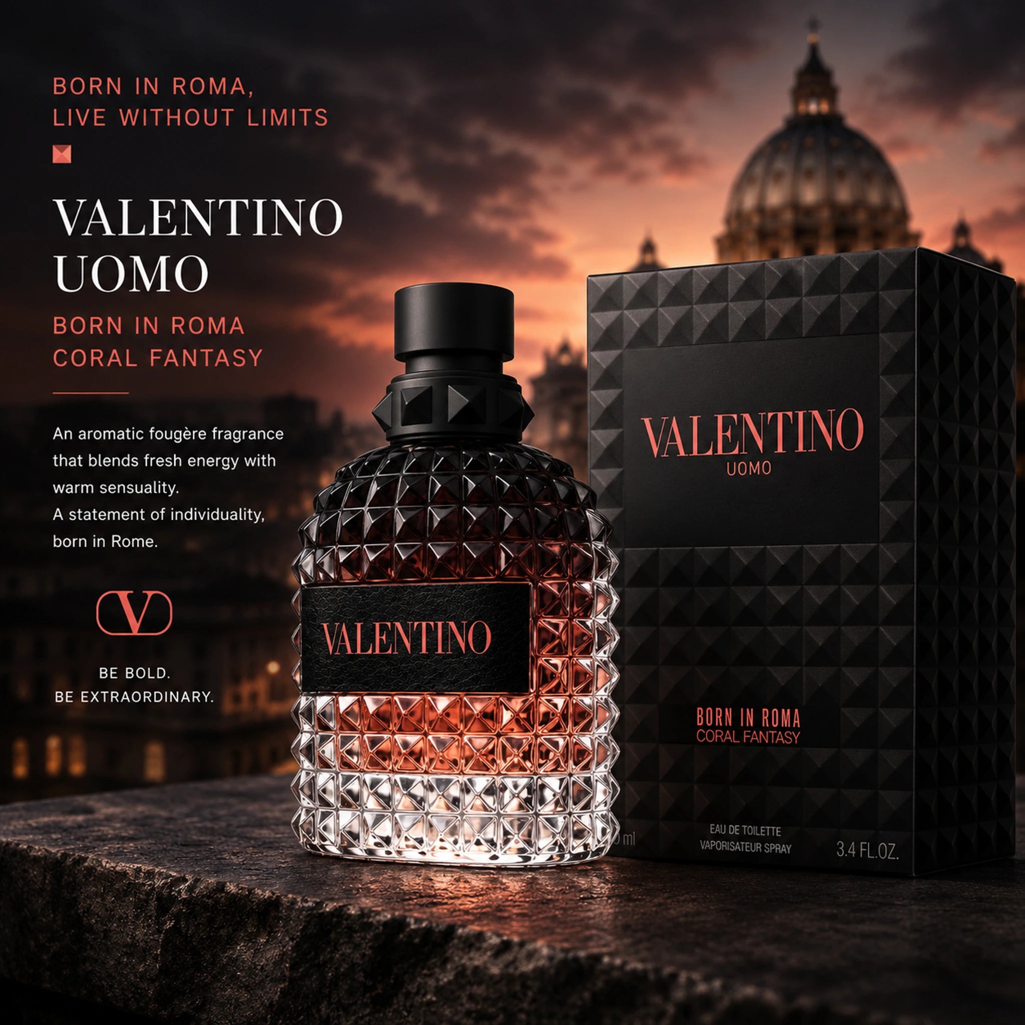 Valentino Uomo Born In Roma Coral Fantasy 100ml EDT Men hero image at Gadgets Online NZ