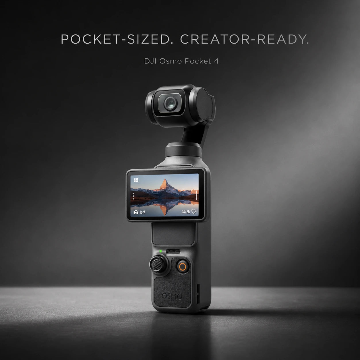 DJI Osmo Pocket 4 compact creator camera in a clean premium product scene at Gadgets Online NZ LTD