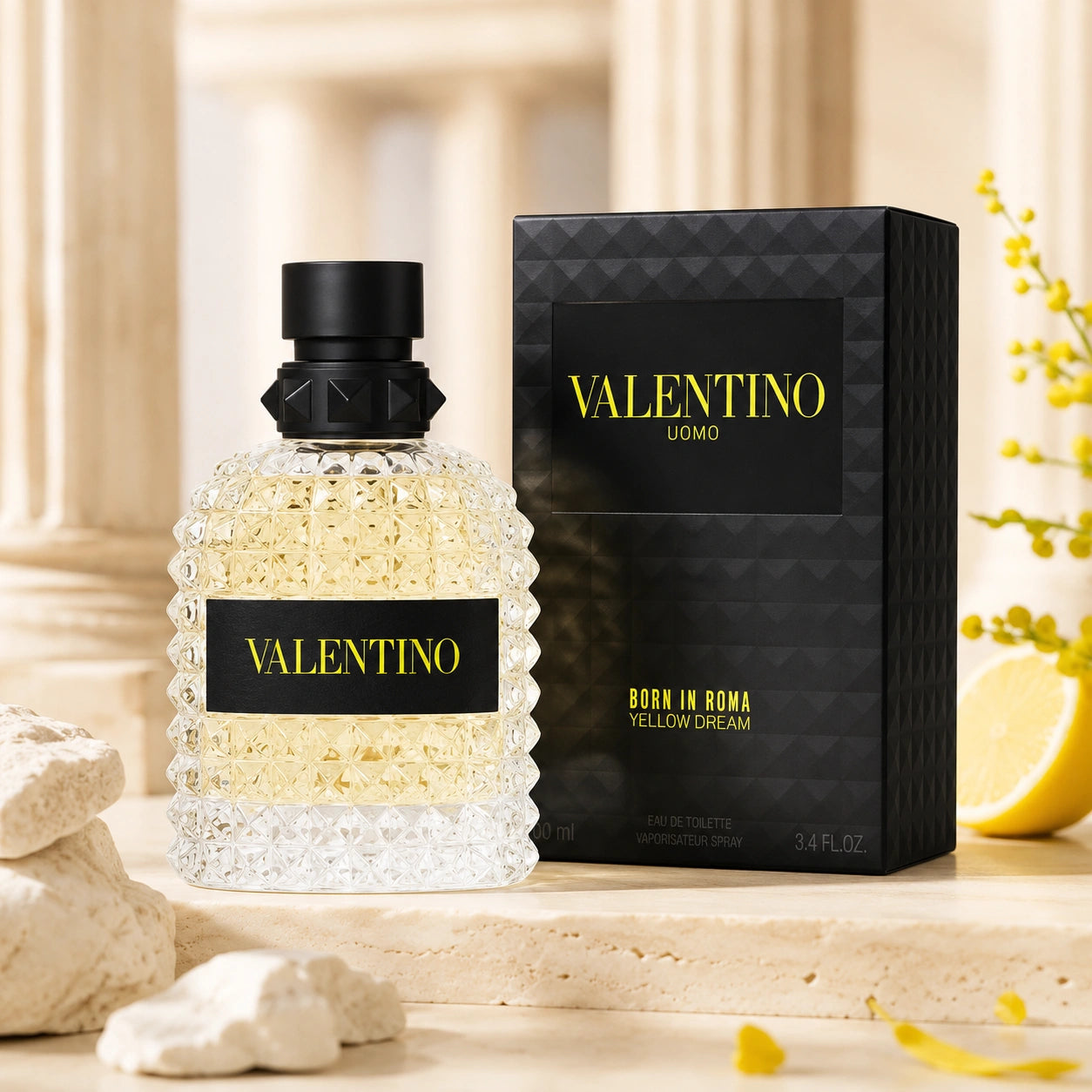 Valentino Uomo Born In Roma Yellow Dream EDT 100ml bottle and box product image at Gadgets Online NZ