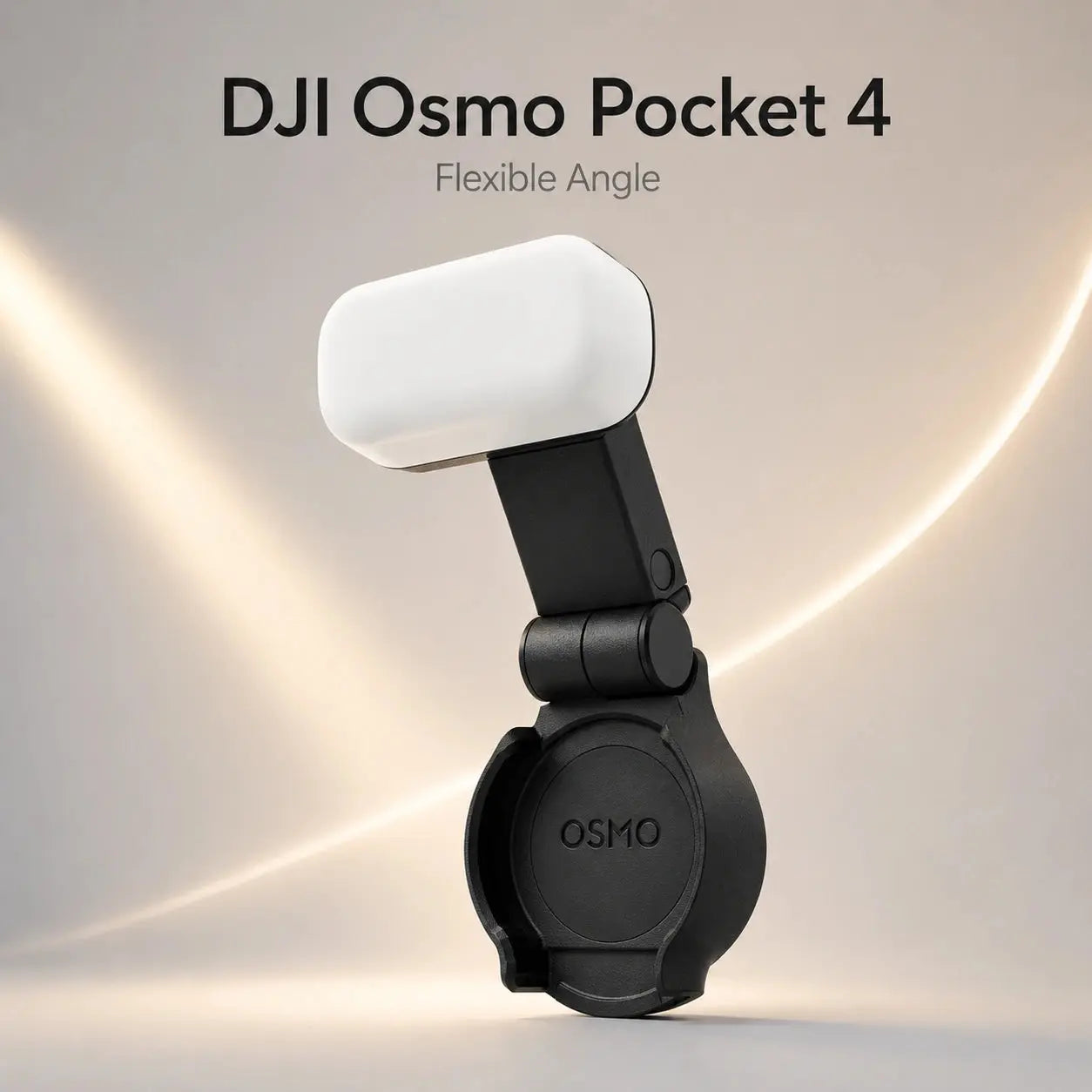 DJI Osmo Pocket 4 Fill Light mount showcase highlighting the foldable clip design at Gadgets Online NZ