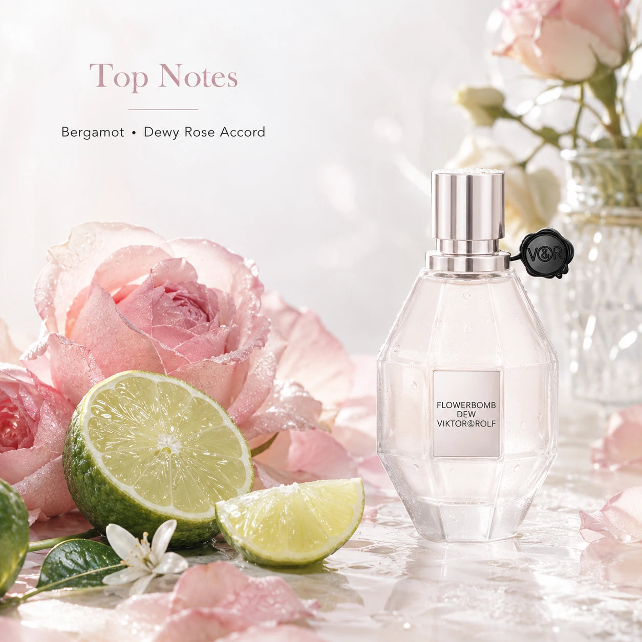 Viktor & Rolf Flowerbomb Dew EDP 50ml top notes image with fresh morning floral mood for women