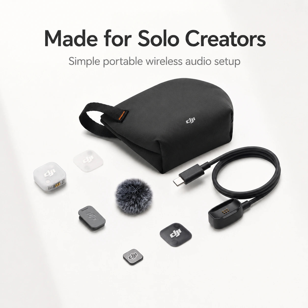 DJI Mic Mini 2 Transmitter portable wireless audio setup for solo creators at Gadgets Online NZ