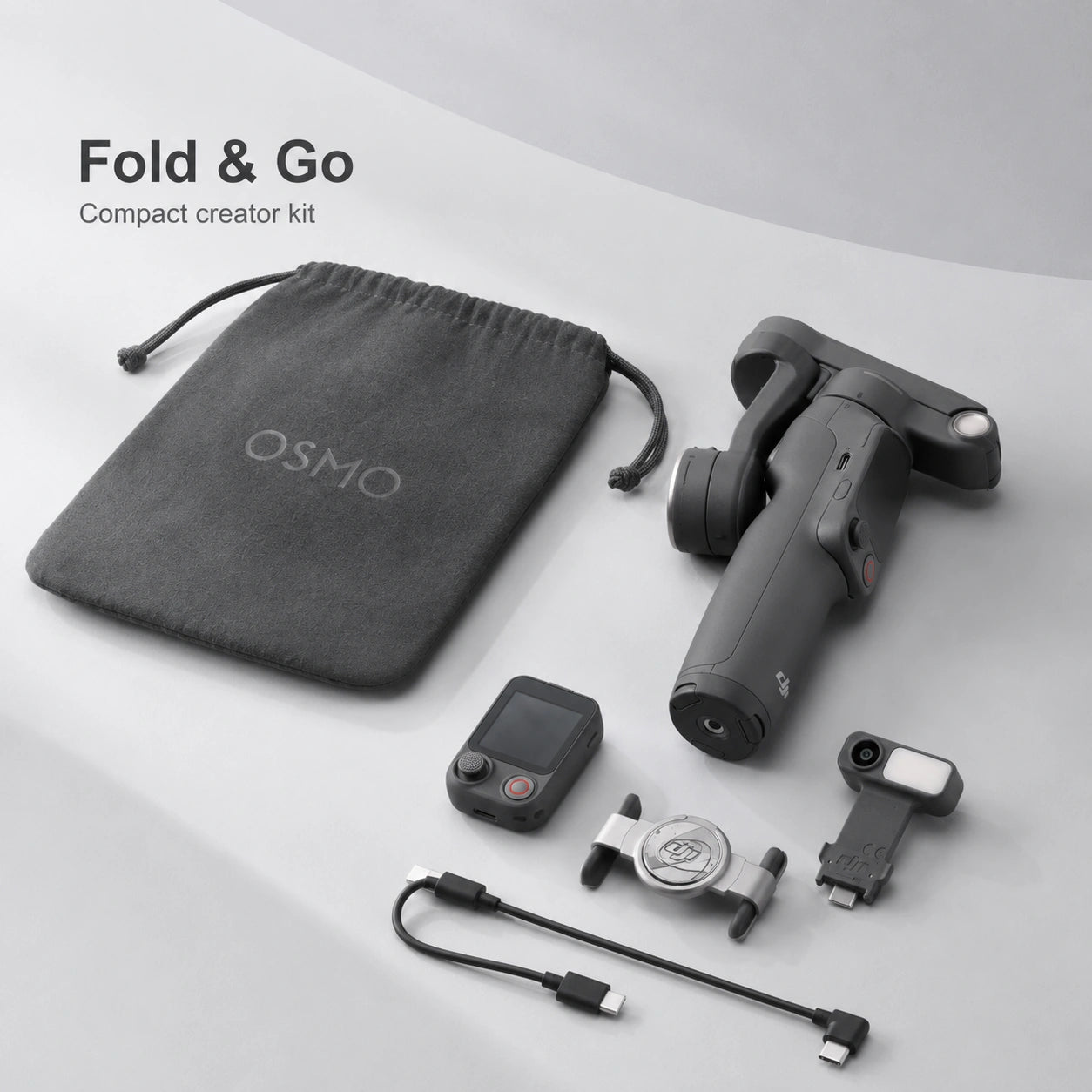 DJI Osmo Mobile 8P Advanced Tracking Combo compact creator kit with pouch and accessories