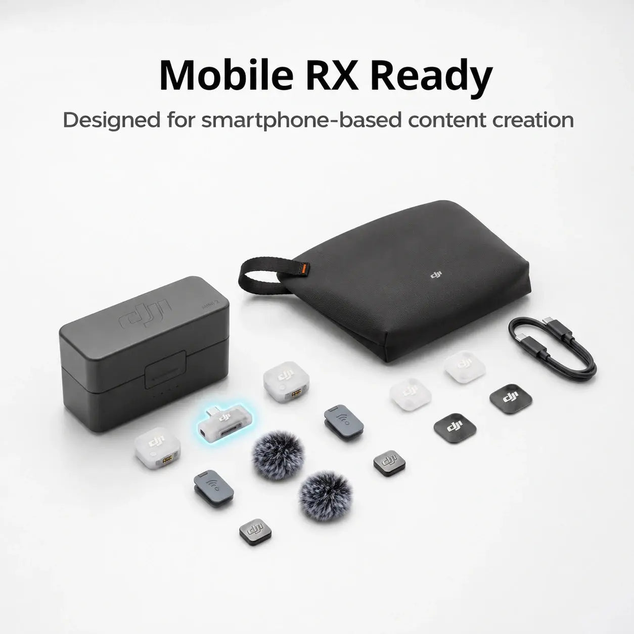 DJI Mic Mini 2 Mobile RX ready wireless microphone kit for smartphone content creation
