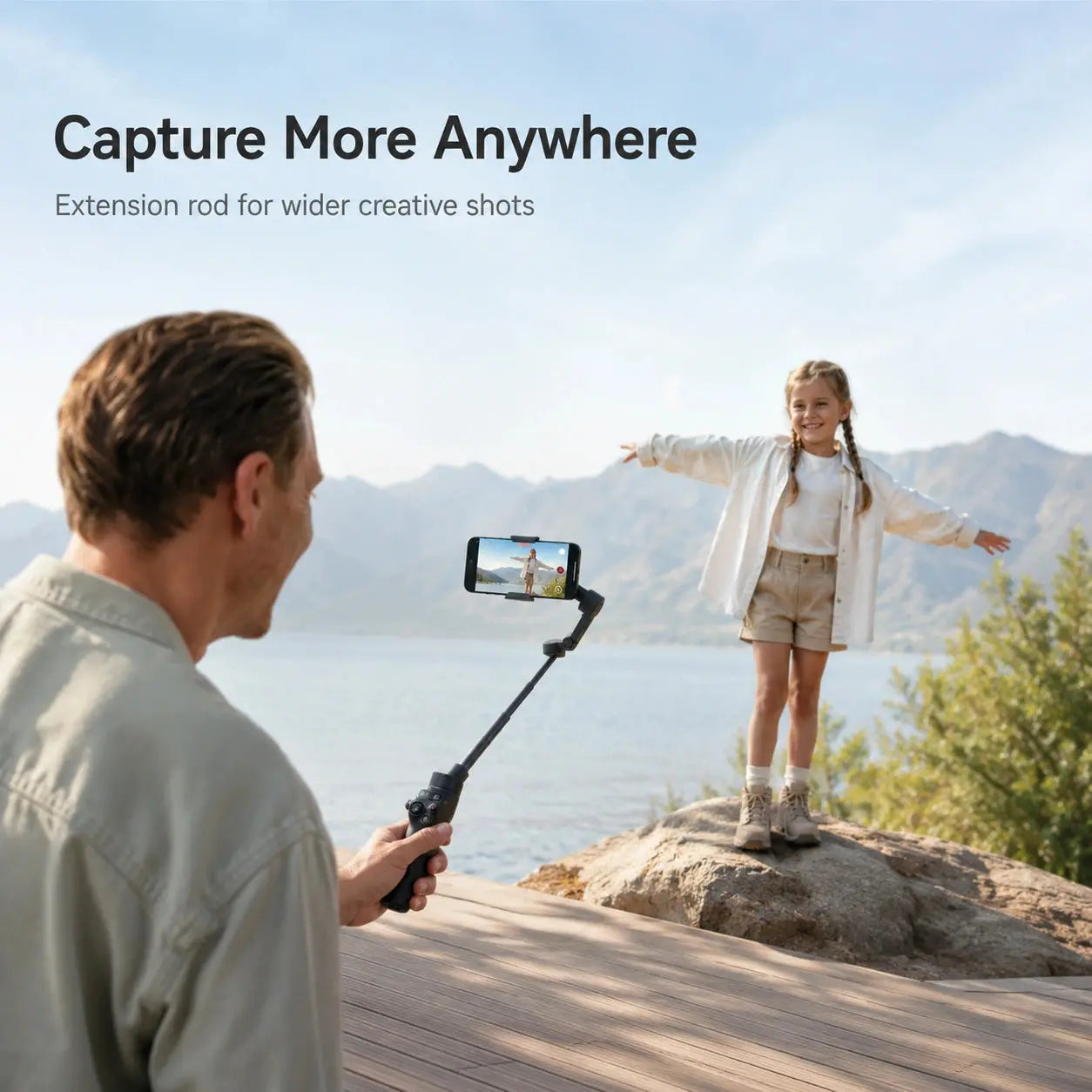 DJI Osmo Mobile 8 extension rod for wider outdoor creative shots at Gadgets Online NZ