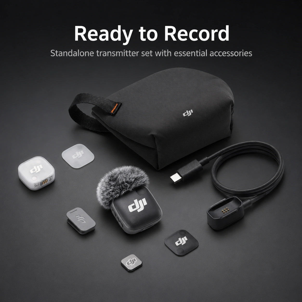DJI Mic Mini 2 Transmitter ready to record standalone transmitter set at Gadgets Online NZ