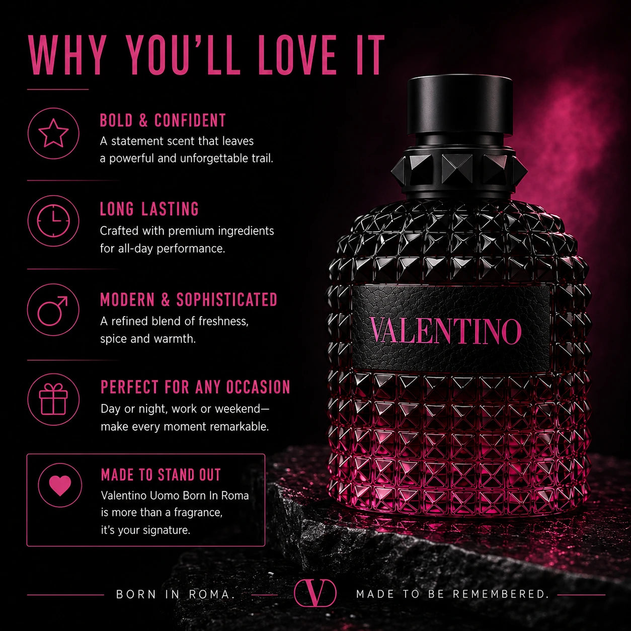 Valentino Uomo Born In Roma Intense men’s fragrance benefits and luxury scent image