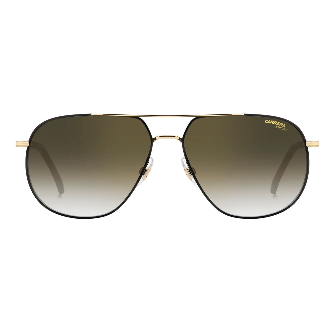 Carrera 363/S men's navigator sunglasses with gold frame and gradient lenses on a white background