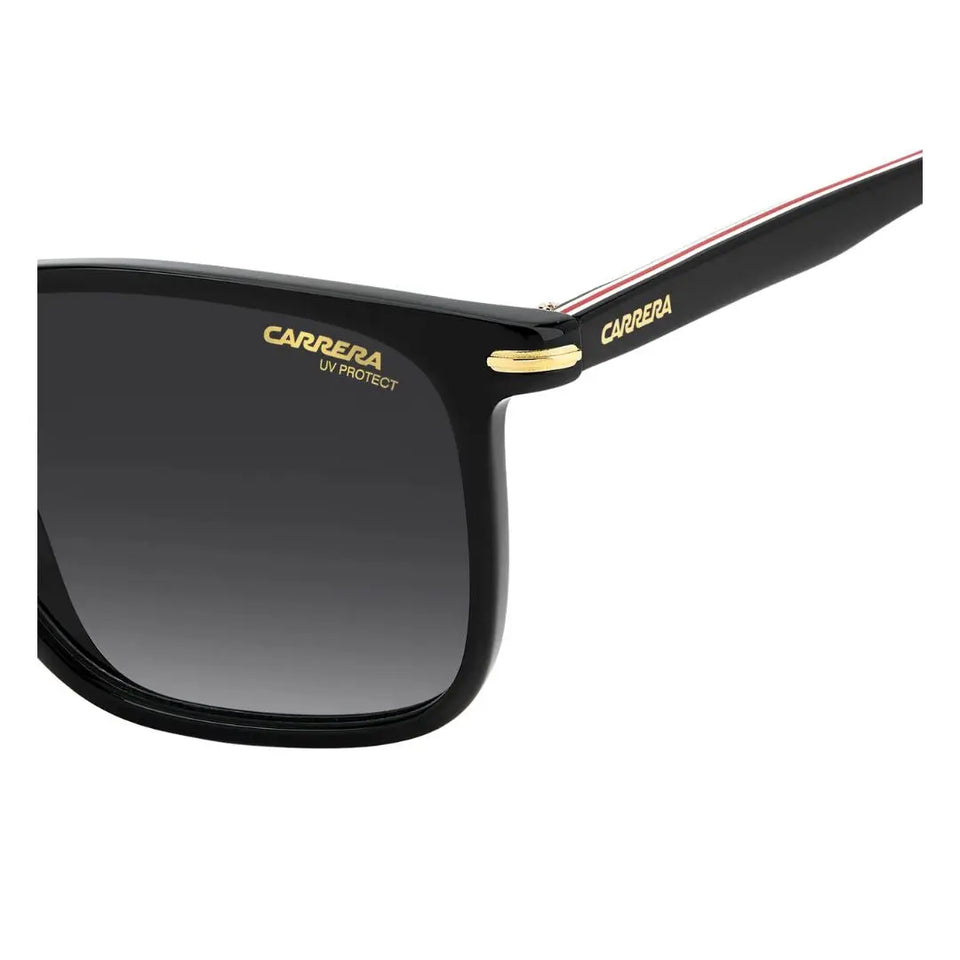 Carrera 367/S men's rectangular sunglasses with black frame and gradient lenses on a white background