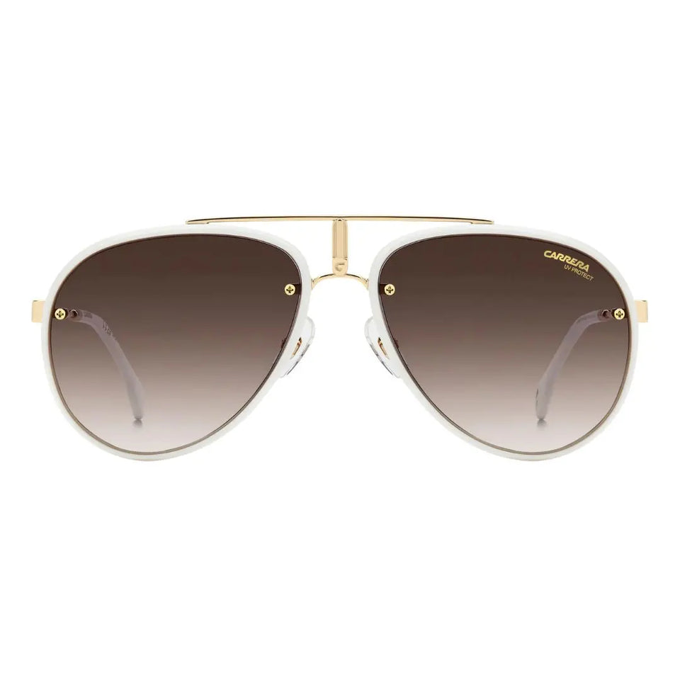 Carrera Glory unisex aviator sunglasses with gold frame and gradient lenses on a white background