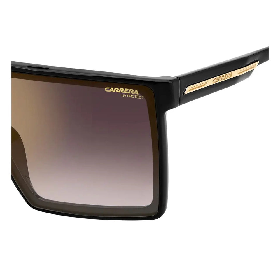 Side look Carrera Victory C 07/S men's shield sunglasses with black frame and gradient lens on a white background
