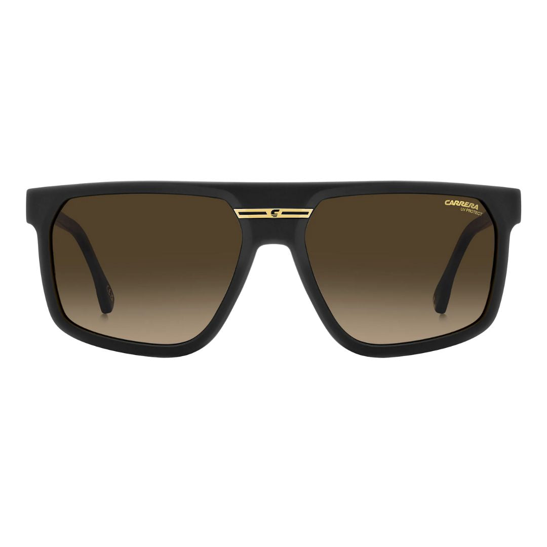 Carrera Victory C 14/S men's Black sunglasses with gold accents on a white background
