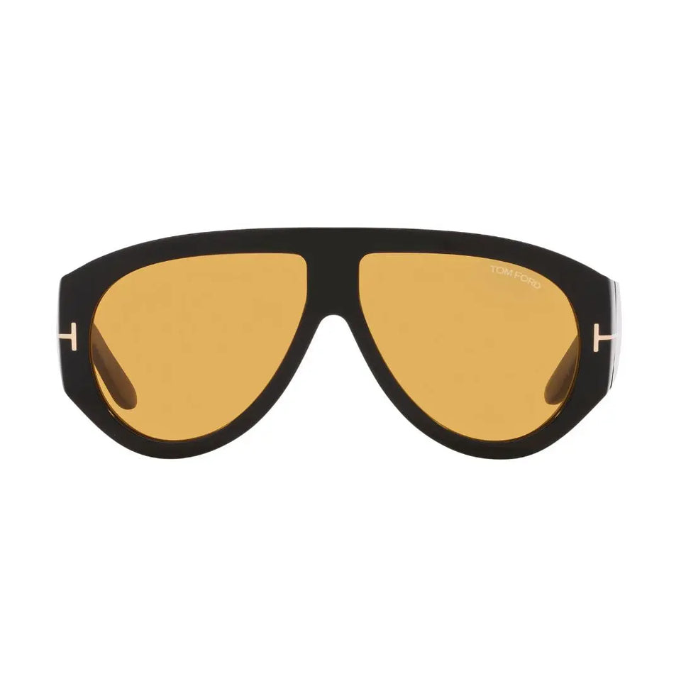 Tom Ford FT1044 Black sunglasses with gold lenses on a white background