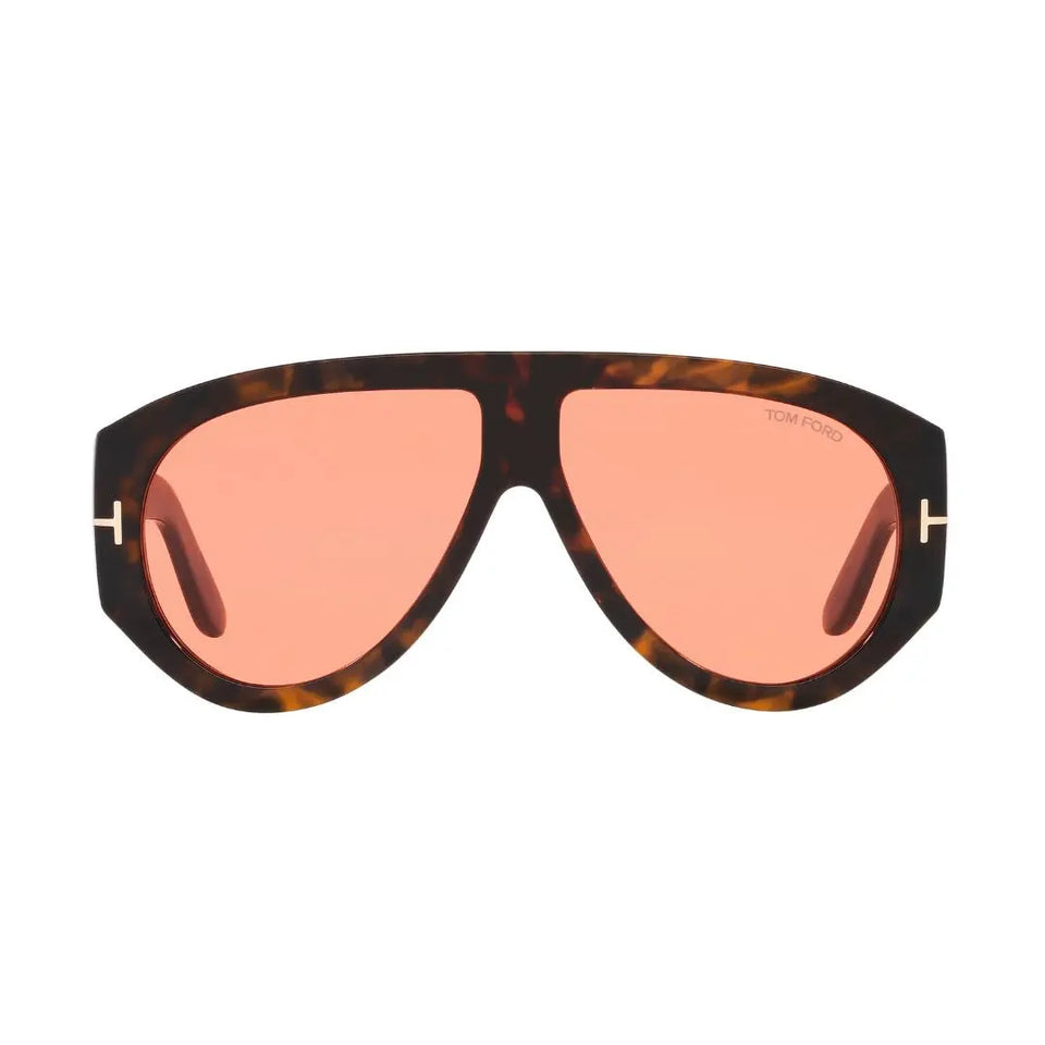 Tom Ford FT1044 Sunglasses with tortoiseshell frame and pink lenses on a white background