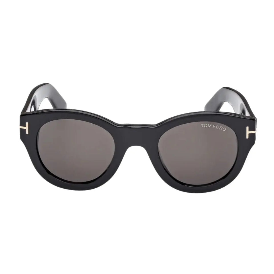 Tom Ford FT1212 Lucinda unisex Black sunglasses with silver accents on a white background 
