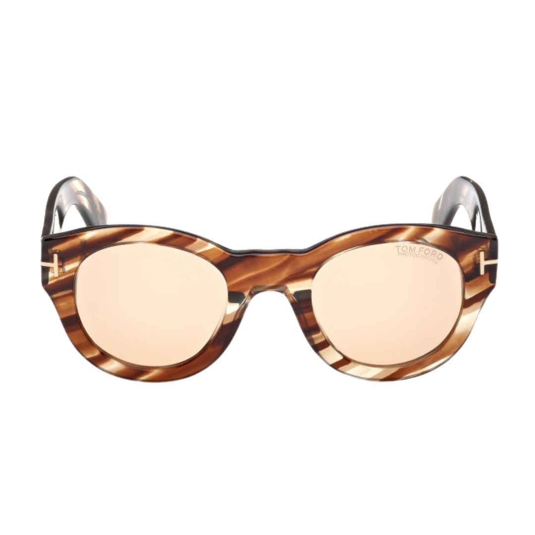 Tom Ford FT1212 Lucinda unisex Sunglasses with tortoiseshell frame and beige lenses on a white background