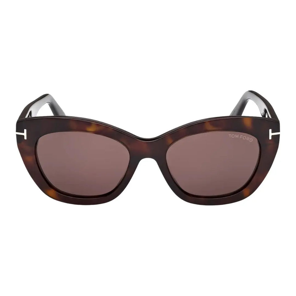 Tom Ford FT1285 women's Tortoiseshell sunglasses with brown lenses on a white background