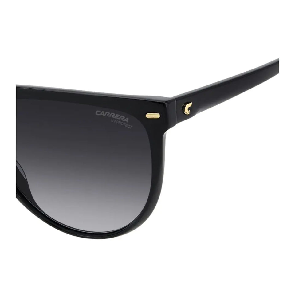 Carrera 3055/S women's Black sunglasses with gold accents on a white background