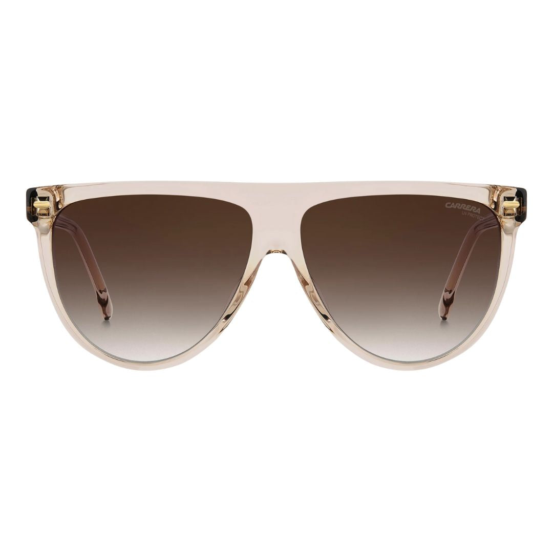 Carrera 3055/S women's Sunglasses with a beige frame and gradient lenses on a white background