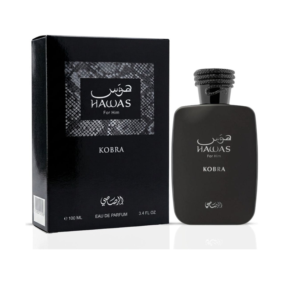 Rasasi Hawas Kobra EDP 100ml - bottle and box