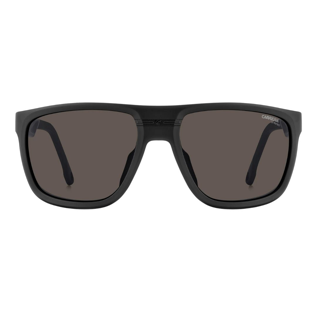 Carrera C Sport 08/S men's Black sunglasses with dark lenses on a white background