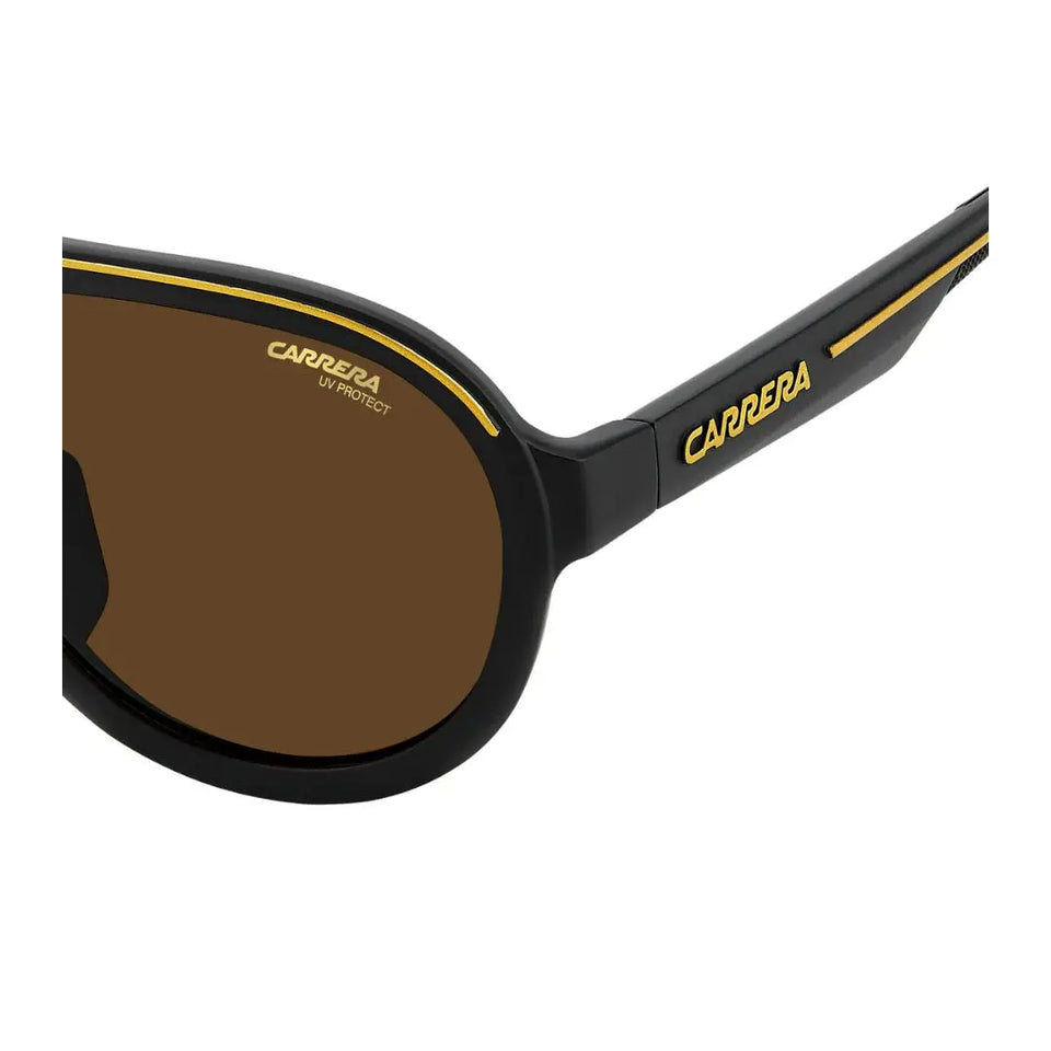 Carrera C Sport 09/S sunglasses with black frame and brown lenses on a white background