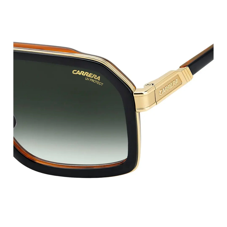 Carrera CA 1053/S/TI men's sunglasses with gold frame and black and orange gradient lens on a white background