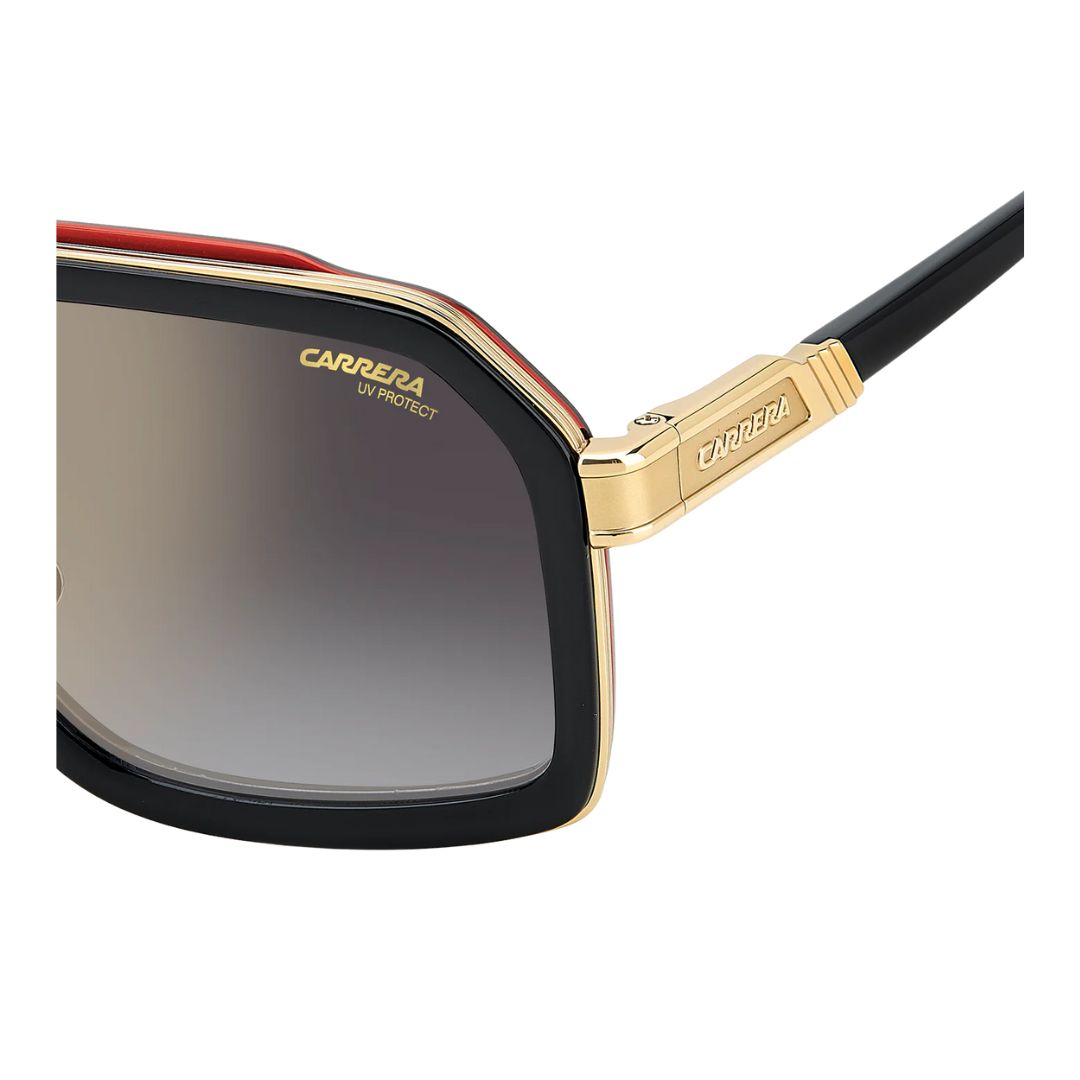 Carrera CA 1053/S/TI men's Sunglasses with gold frame and black arms on a white background