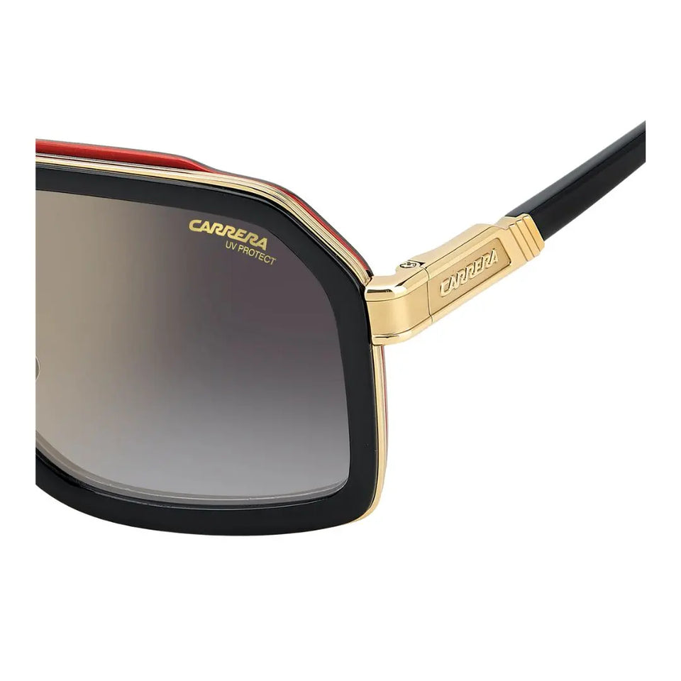 Carrera CA 1053/S/TI men's Sunglasses with gold frame and black arms on a white background