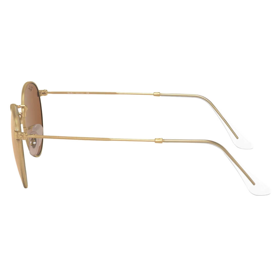 Ray-Ban Round Metal RB3447 112/Z2 Sunglasses - Gold Frame, Brown Lens Side View