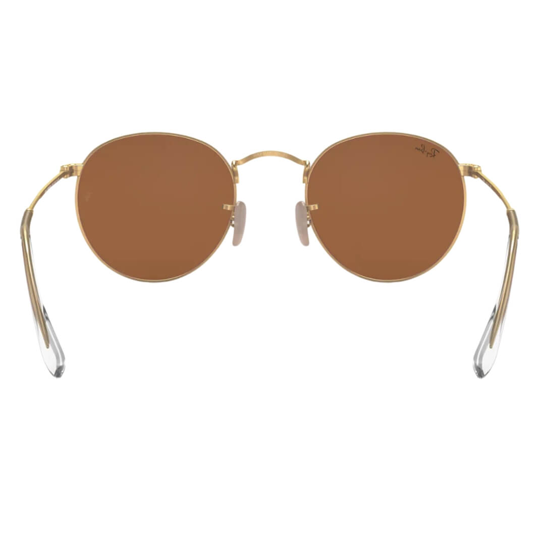 Ray-Ban Round Metal RB3447 112/Z2 Sunglasses - Gold Frame, Brown Lens Back View
