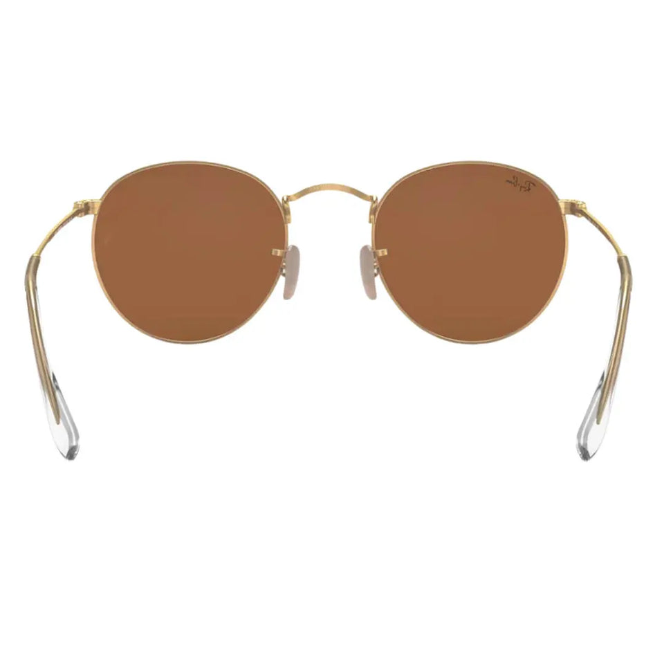 Ray-Ban Round Metal RB3447 112/Z2 Sunglasses - Gold Frame, Brown Lens Back View