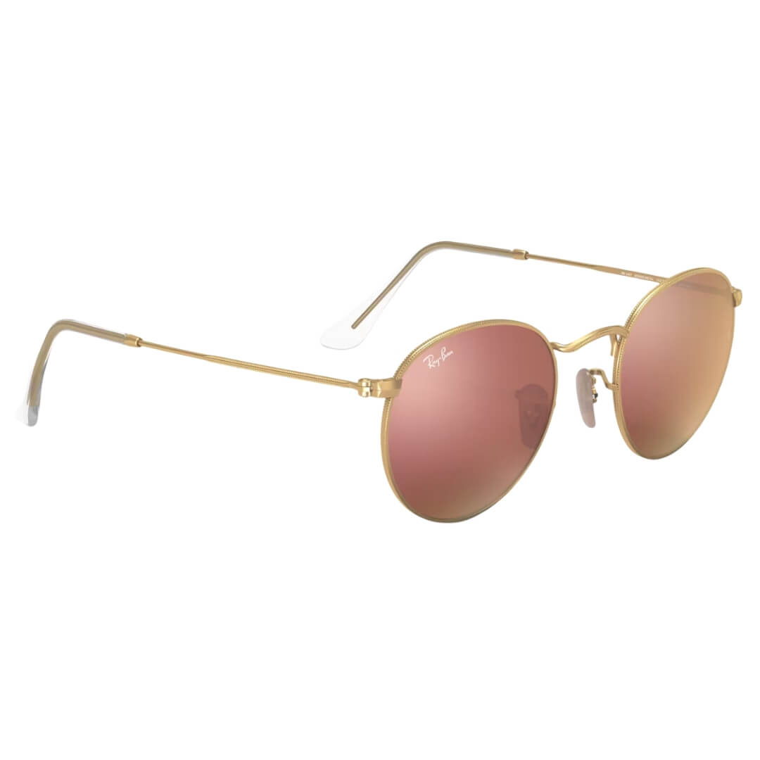 Ray-Ban Round Metal RB3447 112/Z2 Sunglasses - Gold Frame, Brown Lens Front side Left View