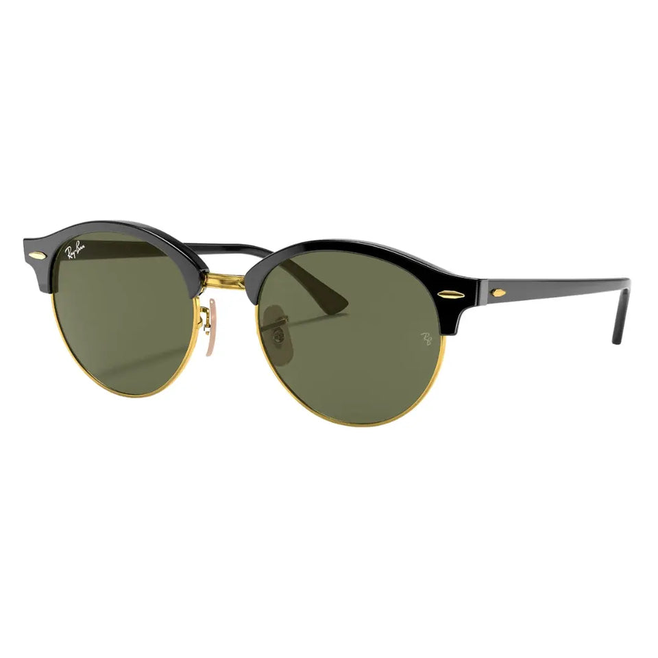 Ray-Ban Clubround Classic RB4246 901 Black - Acetate - Green Lenses Ray-Ban