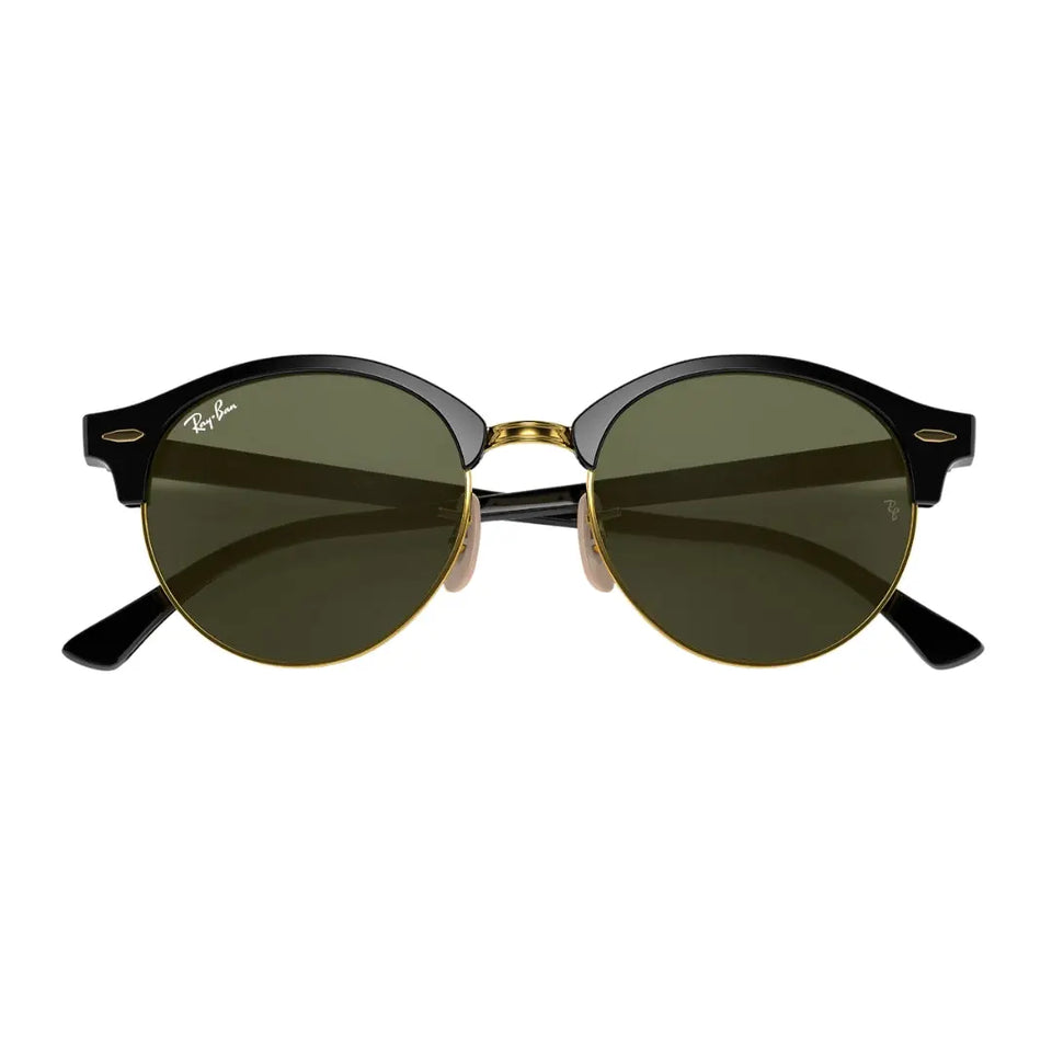 Ray-Ban Clubround Classic RB4246 901 Black - Acetate - Green Lenses Ray-Ban