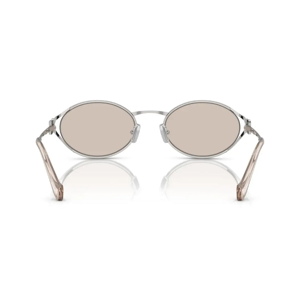  Back View: Miu Miu MU 52YS 1BC10F Sunglasses – Gradient Pale Gold Lenses, High-Fashion Aesthetic, Italian Craftsmanship