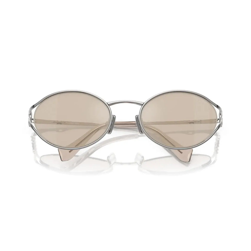 Folded View: Miu Miu MU 52YS 1BC10F – Compact Foldable Design, Statement Bow Logo, Luxury Women’s Eyewear
