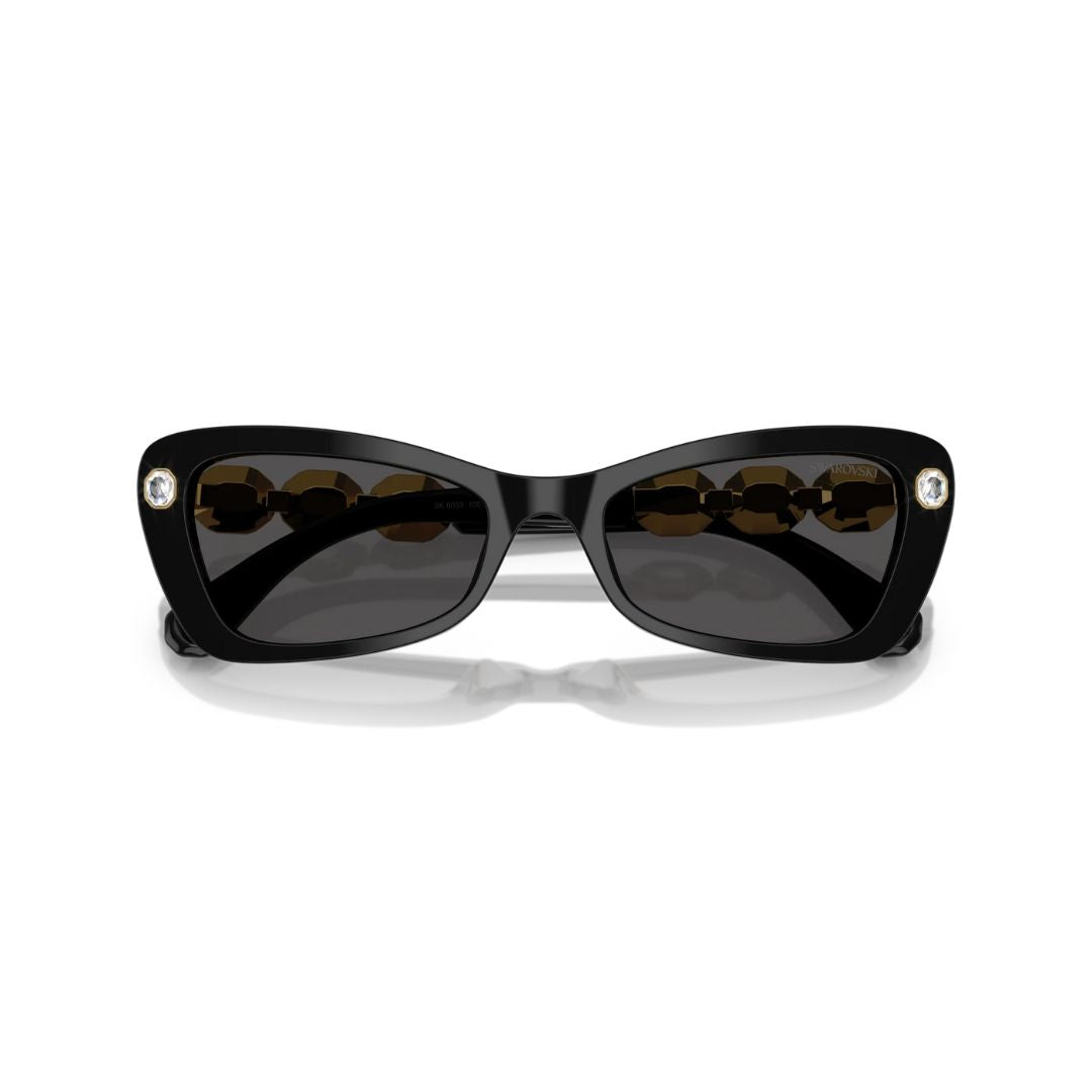 Folded View: Swarovski SK6033 100187 – Compact Foldable Design, Signature Branding, Swarovski Eyewear Collection