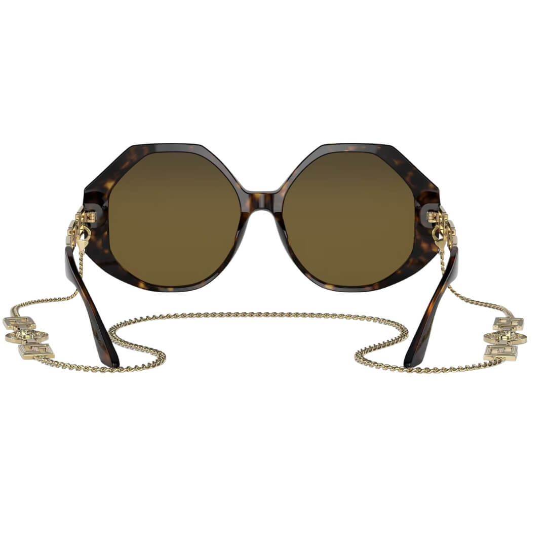 Versace VE4395 534673 - Havana Frame with Dark Brown Lens Back View