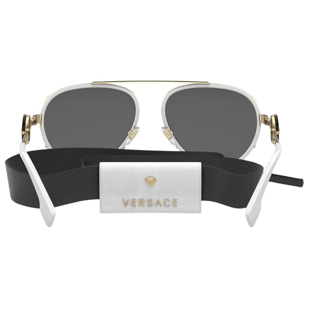 Versace VE2232 147187 - White Frame with Dark Grey Lens Back View