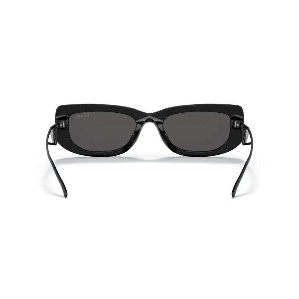 Back View: Prada PR 14YS 1AB5S0 Designer Sunglasses – High-Fashion Rectangle, Solid Color Lens, Italian Craftsmanship
