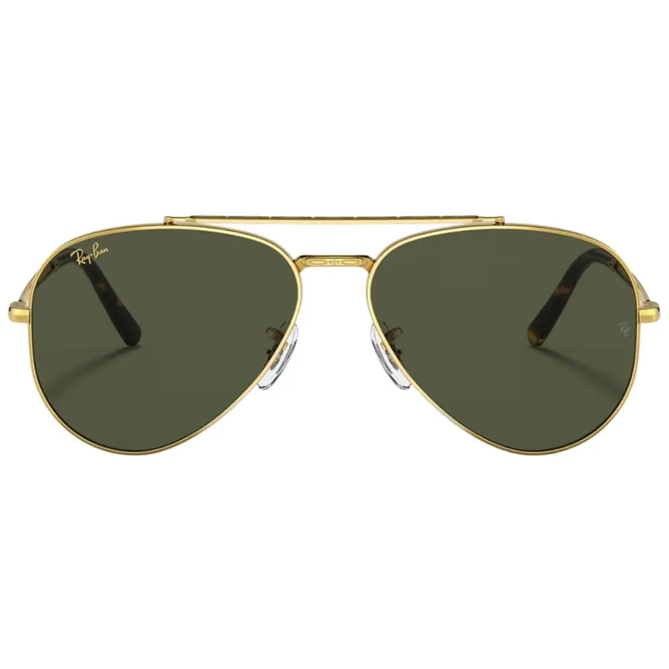 Ray-Ban New Aviator RB3625 919631 Sunglasses - Gold Frame, Green Lens Front View