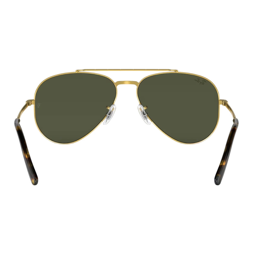 Ray-Ban New Aviator RB3625 919631 Sunglasses - Gold Frame, Green Lens Back View