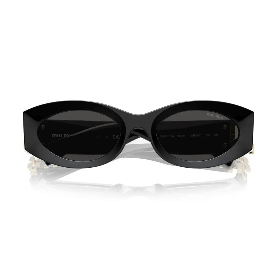  Folded View: Miu Miu MU 11WS 1AB5S0 – Compact Foldable Design, Signature Branding, Luxury Women’s Eyewear
