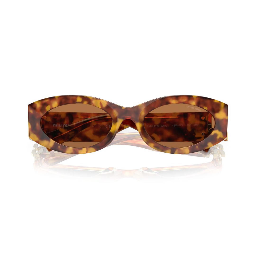 Folded View: Miu Miu MU 11WS 4BW2Z1 – Compact Foldable Design, Statement Gold Miu Miu Logo