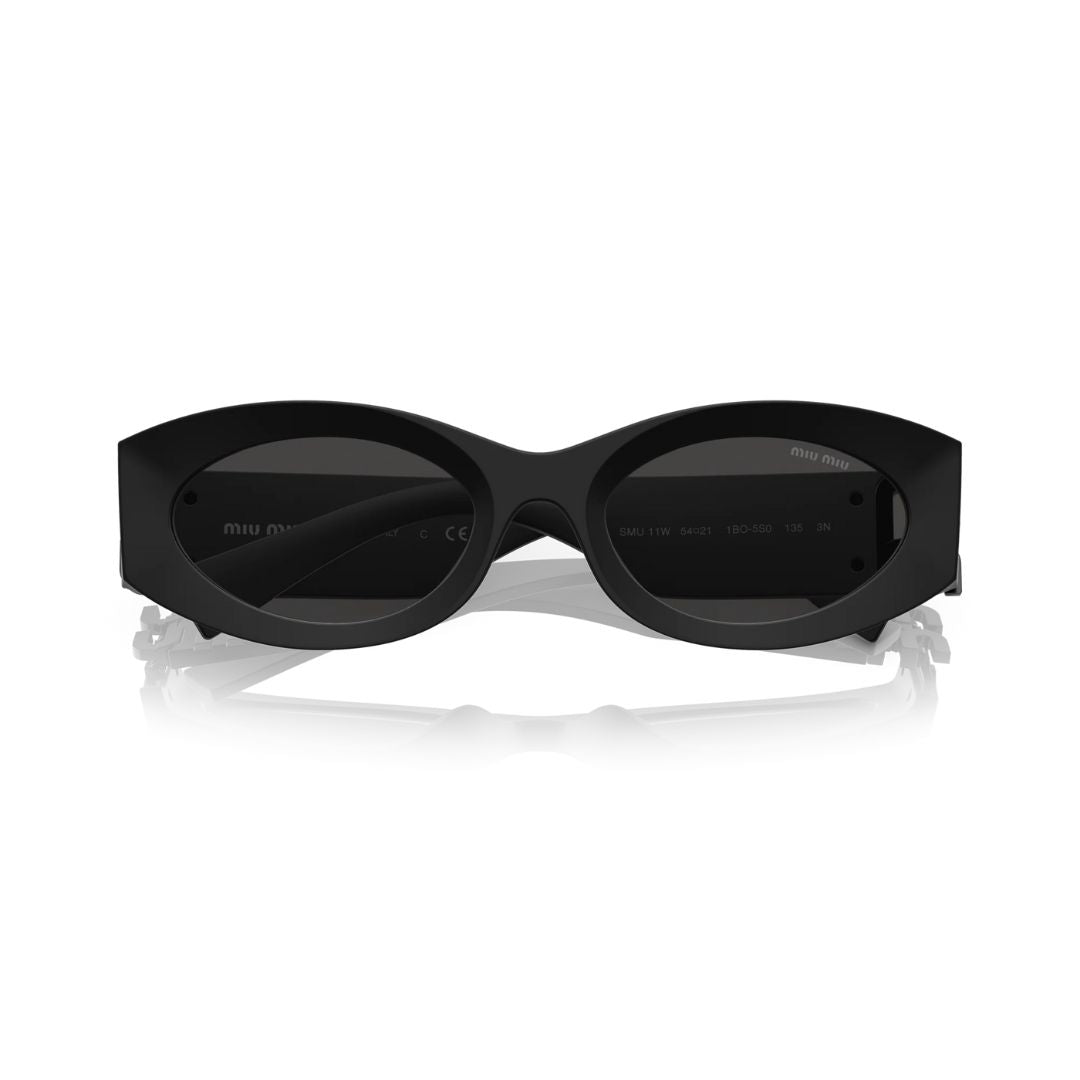 Folded View: Miu Miu MU 11WS 1BO5S0 – Compact & Foldable, Elegant Miu Miu Logo Detailing