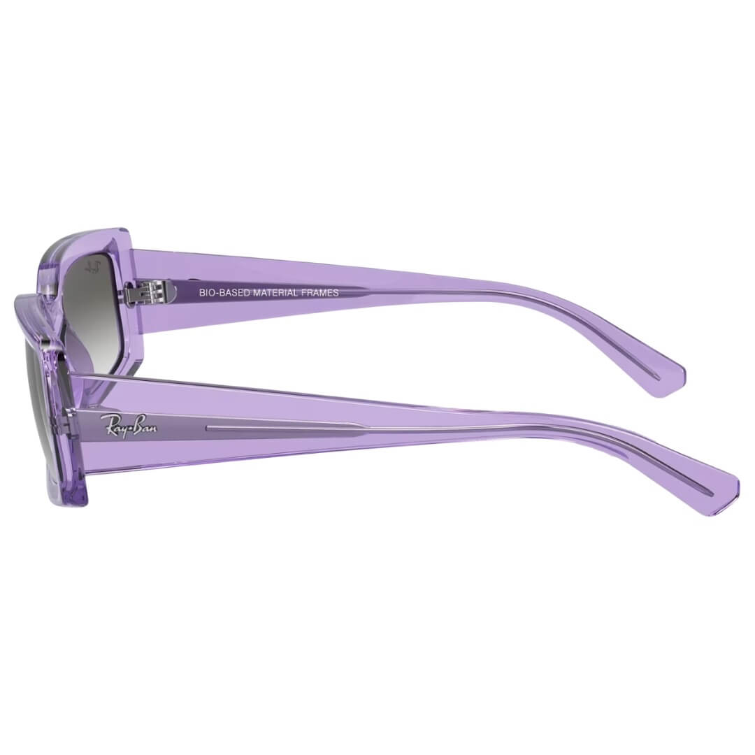 Ray-Ban Kiliane RB4395 66858E Sunglasses - Transparent Violet Frame, Light Grey Lens Side View