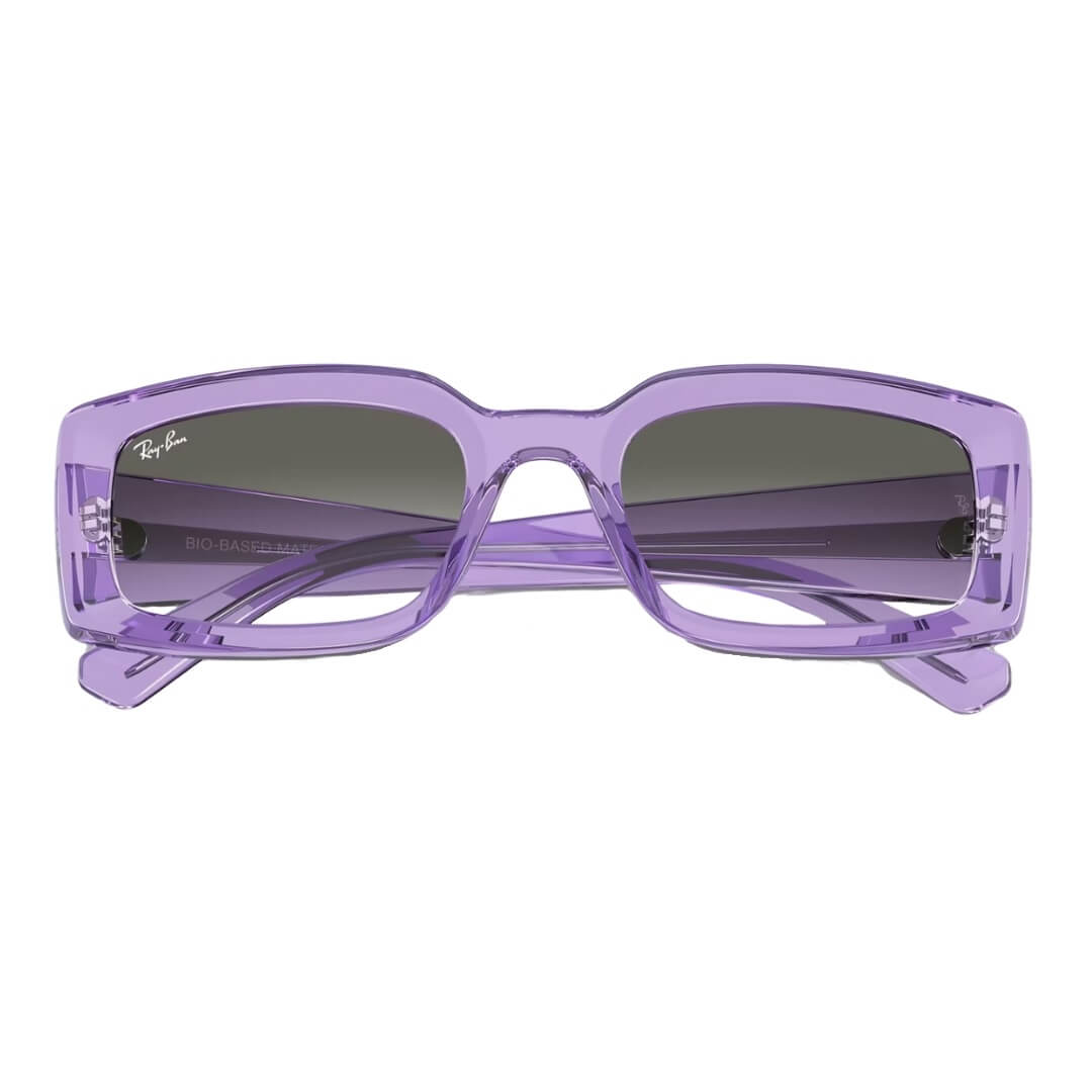 Ray-Ban Kiliane RB4395 66858E Sunglasses - Transparent Violet Frame, Light Grey Lens Folded View
