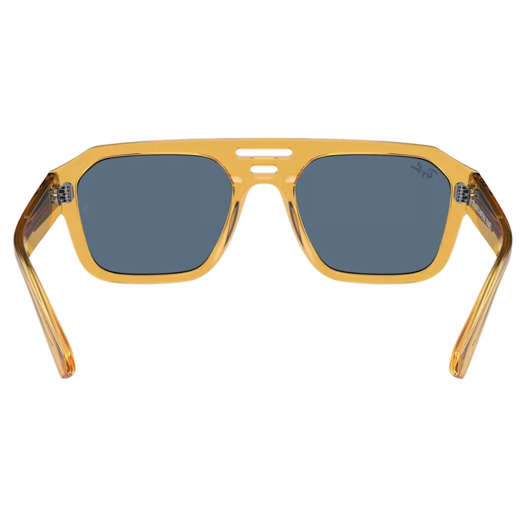 Ray-Ban Corrigan RB4397 668280 - Transparent Yellow Frame with Dark Blue Lens Back View