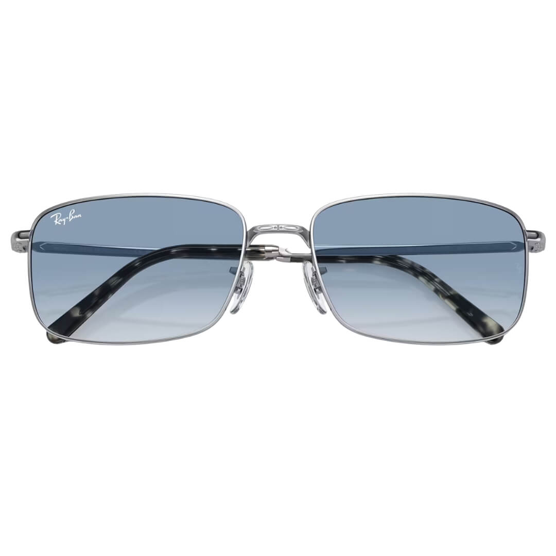 Ray-Ban RB3717 003/3F Sunglasses - Silver Frame, Blue Lens Folded View